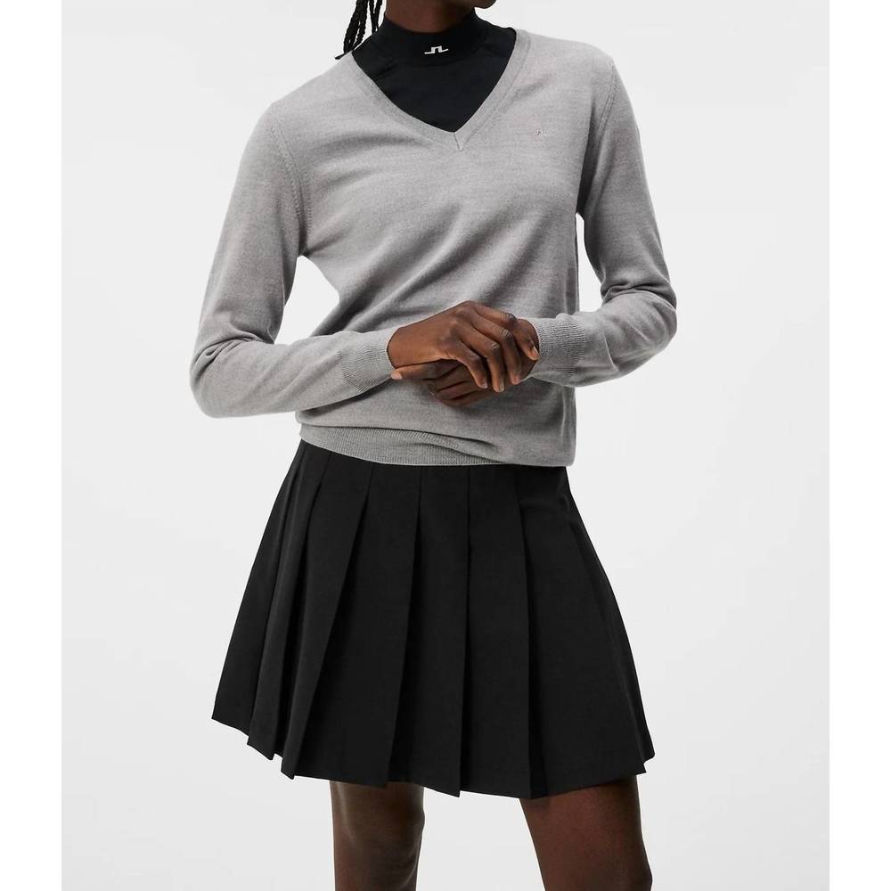 NEW J.LINDEBERG amaya knitted sweater in light grey melange